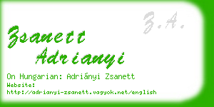 zsanett adrianyi business card